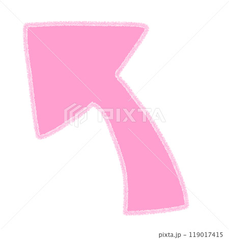 左上向き矢印のかわいい手書き風イラスト 119017415