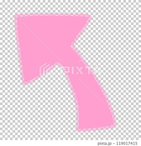 左上向き矢印のかわいい手書き風イラスト 119017415