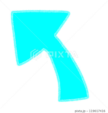 左上向き矢印のかわいい手書き風イラスト 119017416