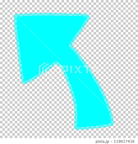 左上向き矢印のかわいい手書き風イラスト 119017416