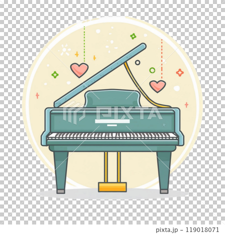 可愛的三角鋼琴插圖4/傳單和海報材料 可愛的三角鋼琴插圖4/傳單和海報材料 119018071
