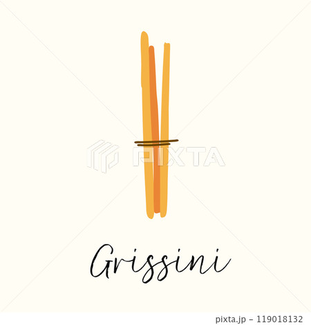 Grissini breadsticks tied with a string in a Grissini breadsticks tied with a string in a 119018132