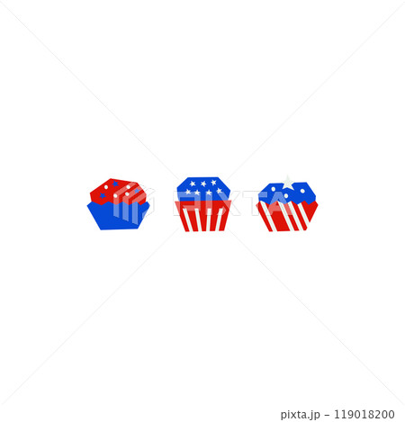 American patriotic cupcake shape for 4th of July 119018200