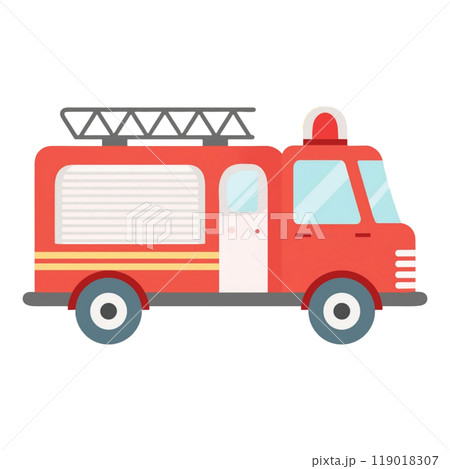 かわいい消防車のイラスト3/チラシやポスター用素材 かわいい消防車のイラスト3/チラシやポスター用素材 119018307