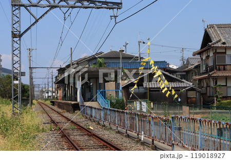 水間鉄道　清児駅の駅と線路 119018927