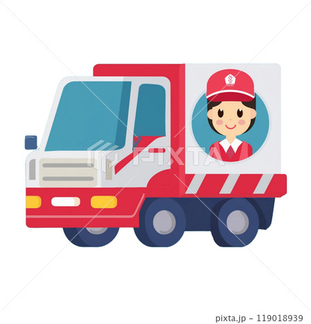 人物マークのついたかわいいトラック/チラシやポスター用素材 人物マークのついたかわいいトラック/チラシやポスター用素材 119018939