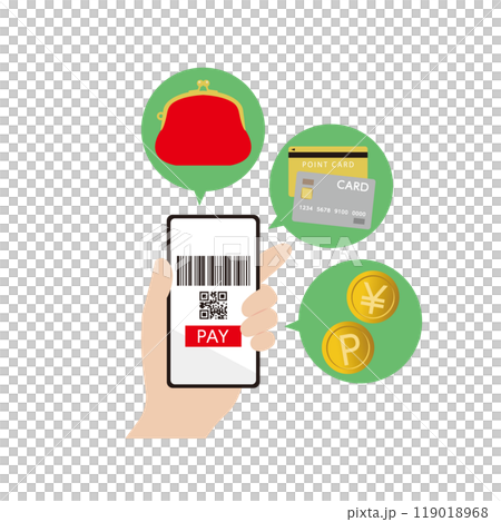 Illustration image of everything put together on a smartphone 119018968