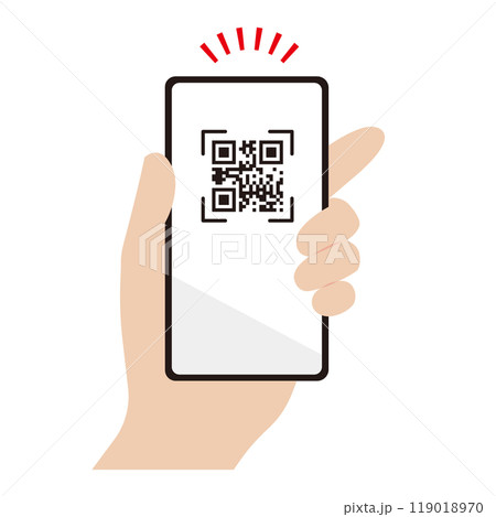 スマホでQRコード決済をするイラスト 119018970