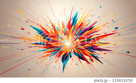 刺々しいカラフルな模様 刺々しいカラフルな模様 119019250