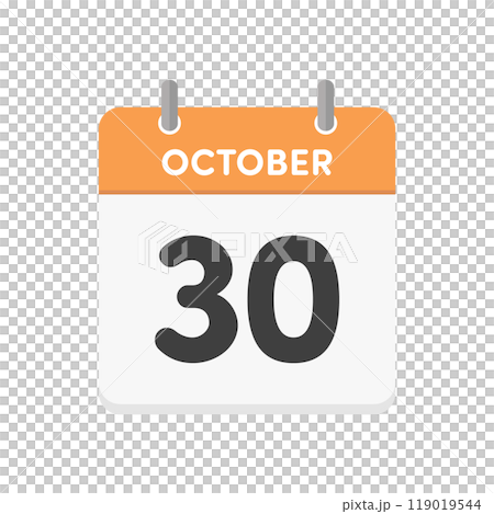 October 30 - A simple calendar icon for October 30 October 30 - A simple calendar icon for October 30 119019544