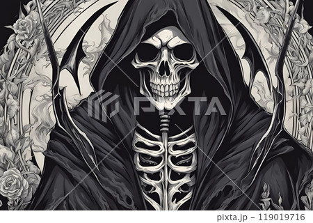 Cool Grim Reaper illustration - Stock Illustration [119019716] - PIXTA
