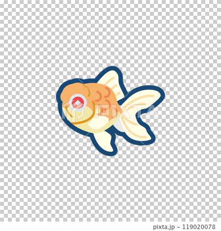 Illustration of a cute goldfish (albino Azuma Nishiki) 119020078