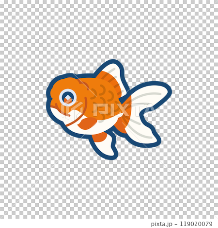 Illustration of a cute goldfish (jumbo lion head) 119020079