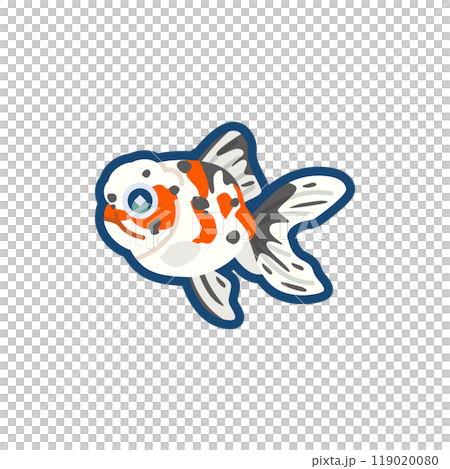 Illustration of a cute goldfish (Jumbo Azuma Nishiki) 119020080