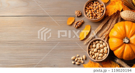 Happy Thanksgiving and Autumn Backgrounds. Halloween, Thanksgiving day 119020194