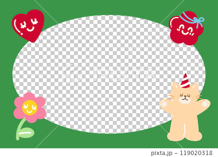 Christmas and New Year red frame with cat, party hat, flower, heart for festive decoration, polaroid frame, banner, backdrop, winter season, animal, kitten cartoon, pet shop, vet, post card, costume Christmas and New Year red frame with cat, party hat, flower, heart for festive decoration, polaroid frame, banner, backdrop, winter season, animal, kitten cartoon, pet shop, vet, post card, costume 119020318