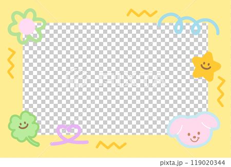 Cute yellow frame with puppy, heart, flower, clover leaf, star for polaroid frame, animal, pet shop, social media, post card, rectangle ad template, sticky note, banner, name tag, pet shop, vet, luck Cute yellow frame with puppy, heart, flower, clover leaf, star for polaroid frame, animal, pet shop, social media, post card, rectangle ad template, sticky note, banner, name tag, pet shop, vet, luck 119020344