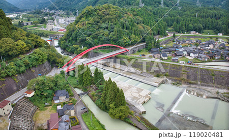 黒部川扇状地の要　愛本橋とその周辺　黒部川扇状地 119020481