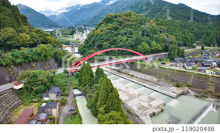 黒部川扇状地の要　愛本橋とその周辺　黒部川扇状地 119020486