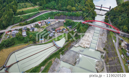 黒部川扇状地の要　愛本橋とその周辺　黒部川扇状地 119020520