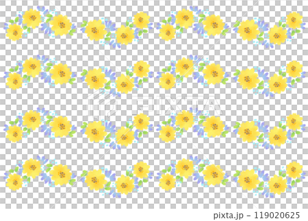 カラフルでかわいい春の花の長方形フレームセット 119020625