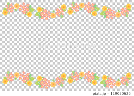 Colorful and simple watercolor flower frame material 119020626