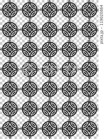 七宝に花菱 黒 七宝に花菱 黒 119020864