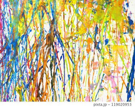 カラフルな線で構成された手描きの抽象的な背景_6 カラフルな線で構成された手描きの抽象的な背景_6 119020953