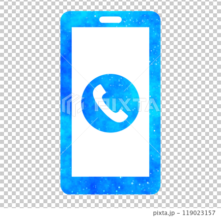 藍色星空 | 智慧型手機與電話圖標 119023157