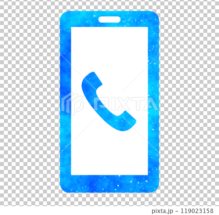 Blue starry sky | Smartphone with phone icon 119023158