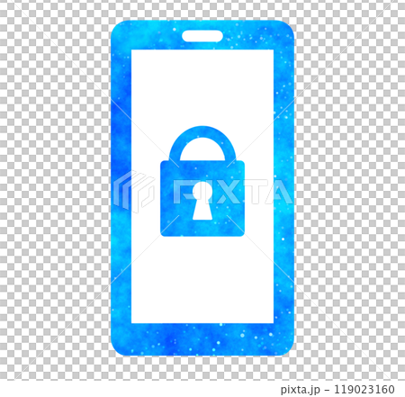 Blue starry sky | Lock symbol and smartphone 119023160