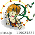 デフォルメされた雷神図（フルカラー） 119023824