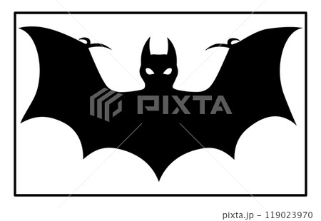Halloween bats silhouettes, cloud of bats. Isolated vector set of winged vampire animal black shapes 119023970
