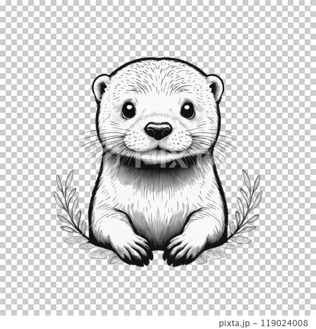 カワウソのイラスト│かわうそ│動物│006 119024008