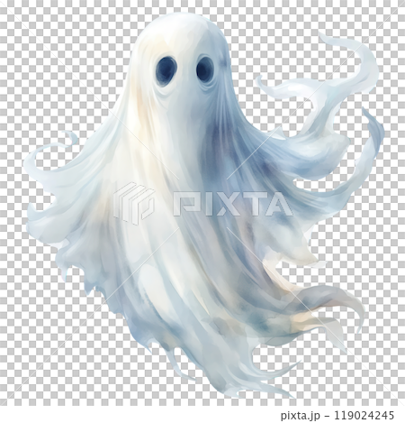 Flowing Ethereal White Ghost with Soft Wispy Edges 119024245