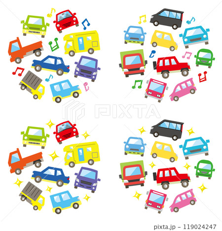 車の中サイズのサークルギャラリー(カラー中くらいバージョン)キラキラと音符 119024247