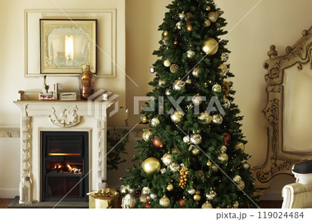 ホテルのロビーのクリスマスツリー 119024484