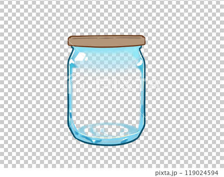 透明なガラスの瓶 イラスト素材 透明なガラスの瓶 イラスト素材 119024594