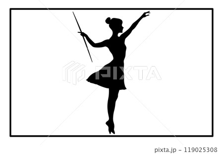 Baton Twirling Silhouette, Twirling Svg, Sport Baton Silhouette Baton Twirling Silhouette, Twirling Svg, Sport Baton Silhouette 119025308