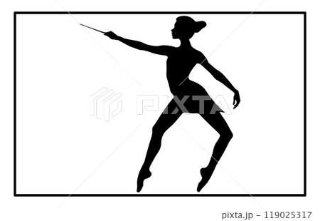 Baton Twirling Silhouette, Twirling Svg, Sport Baton Silhouette 119025317