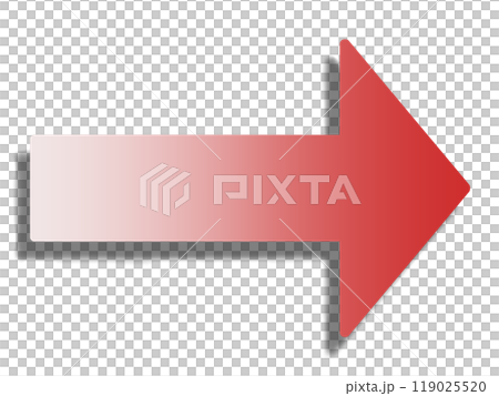 赤系グラデーションの矢印（影あり） 119025520