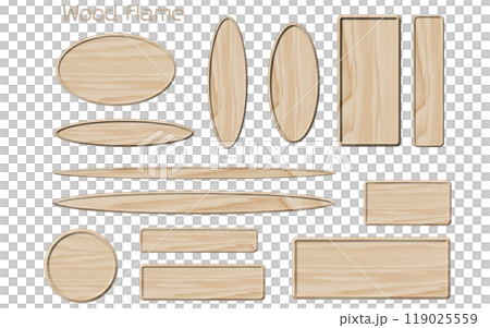 3D wooden frames, banners set. 119025559