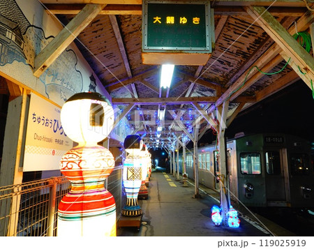 青森県弘前市 弘南鉄道中央弘前駅ホームにて 青森県弘前市 弘南鉄道中央弘前駅ホームにて 119025919
