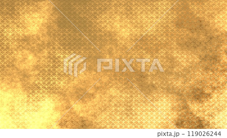 金色の和柄模様・背景 119026244