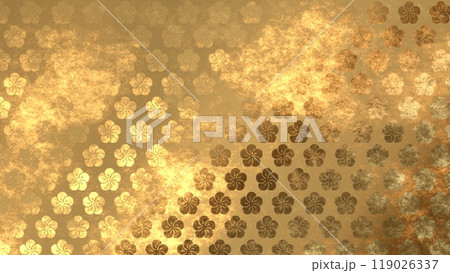 金色の和柄模様・背景 119026337