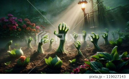 Rotting Undead halloween Hands Emerging from...のイラスト素材 [119027143] - PIXTA