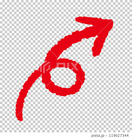 手書き赤い矢印 アロー 上昇するアップする 手書き赤い矢印 アロー 上昇するアップする 119027344