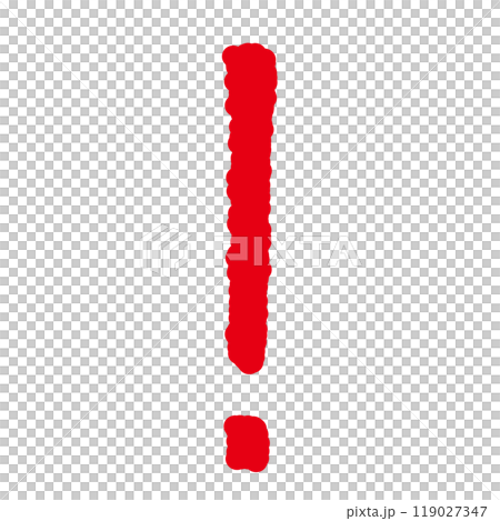 手寫的紅色感嘆號，感嘆號，警告，小心，注意 119027347