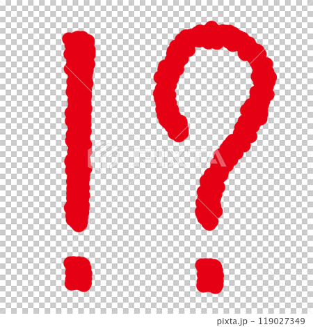 Handwritten red exclamation question mark question mark 119027349