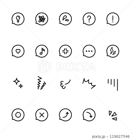感情を表すアイコンセット 感情を表すアイコンセット 119027546